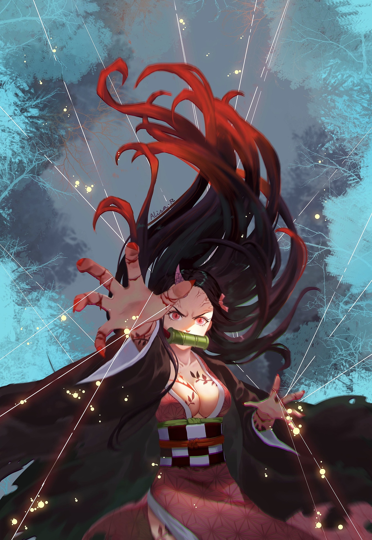 鬼灭之刃祢豆子鬼化