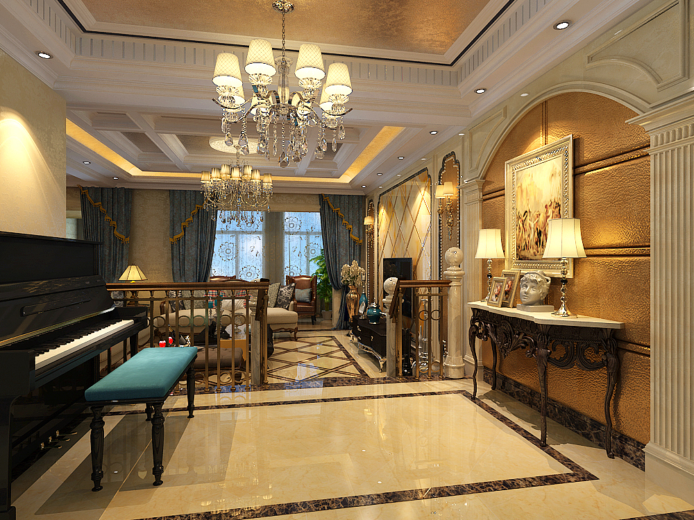 【保定梵壹装饰】国赫300平欧式风格案例赏析（图ZMjMzODEyNzQ4） - 家装设计 - 站酷设计师保定梵壹装饰原创素材 - 站酷ZCOOL