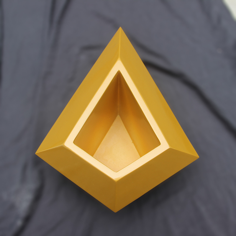 金色落地花盆 几何切面型异行花缸  别墅庭院阳台花瓶