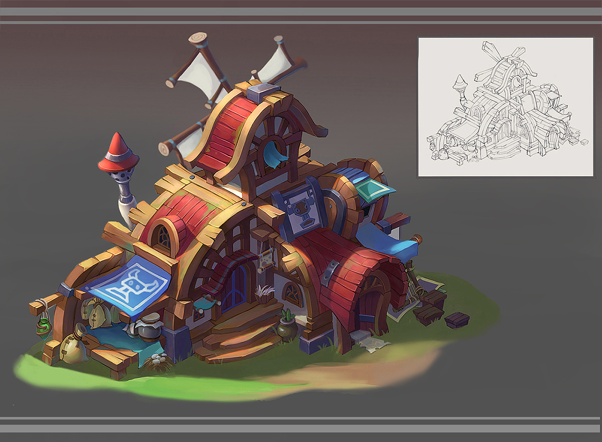 小房子们|插画|游戏原画|氤氲kina - 原创作品 - 站酷 (zcool)