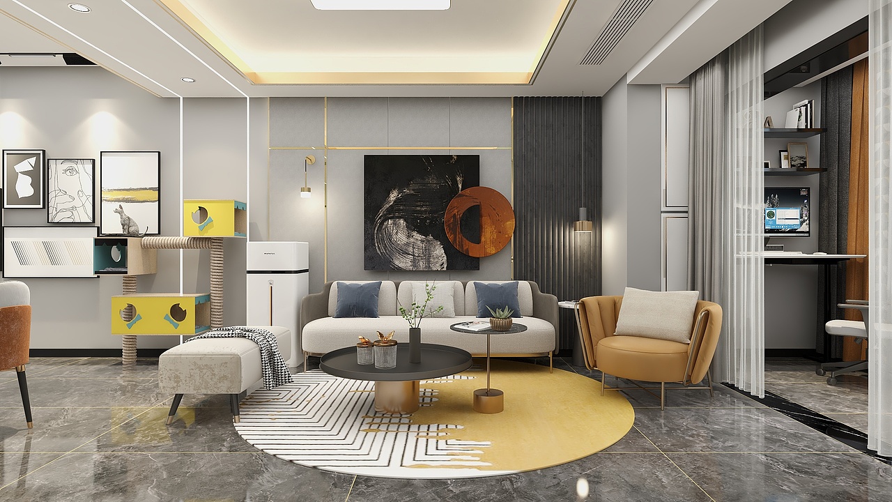 田园世界(92平方轻奢风三居室)