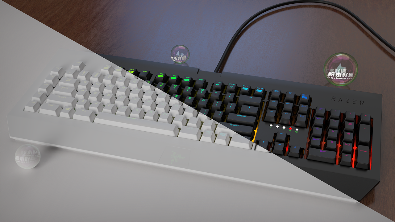 积木好课直播教学案例分享雷蛇键盘渲染（图ZMjM5MTI1MDU2） - 电子产品 - 站酷设计师积木好课陈成龙原创素材 - 站酷ZCOOL