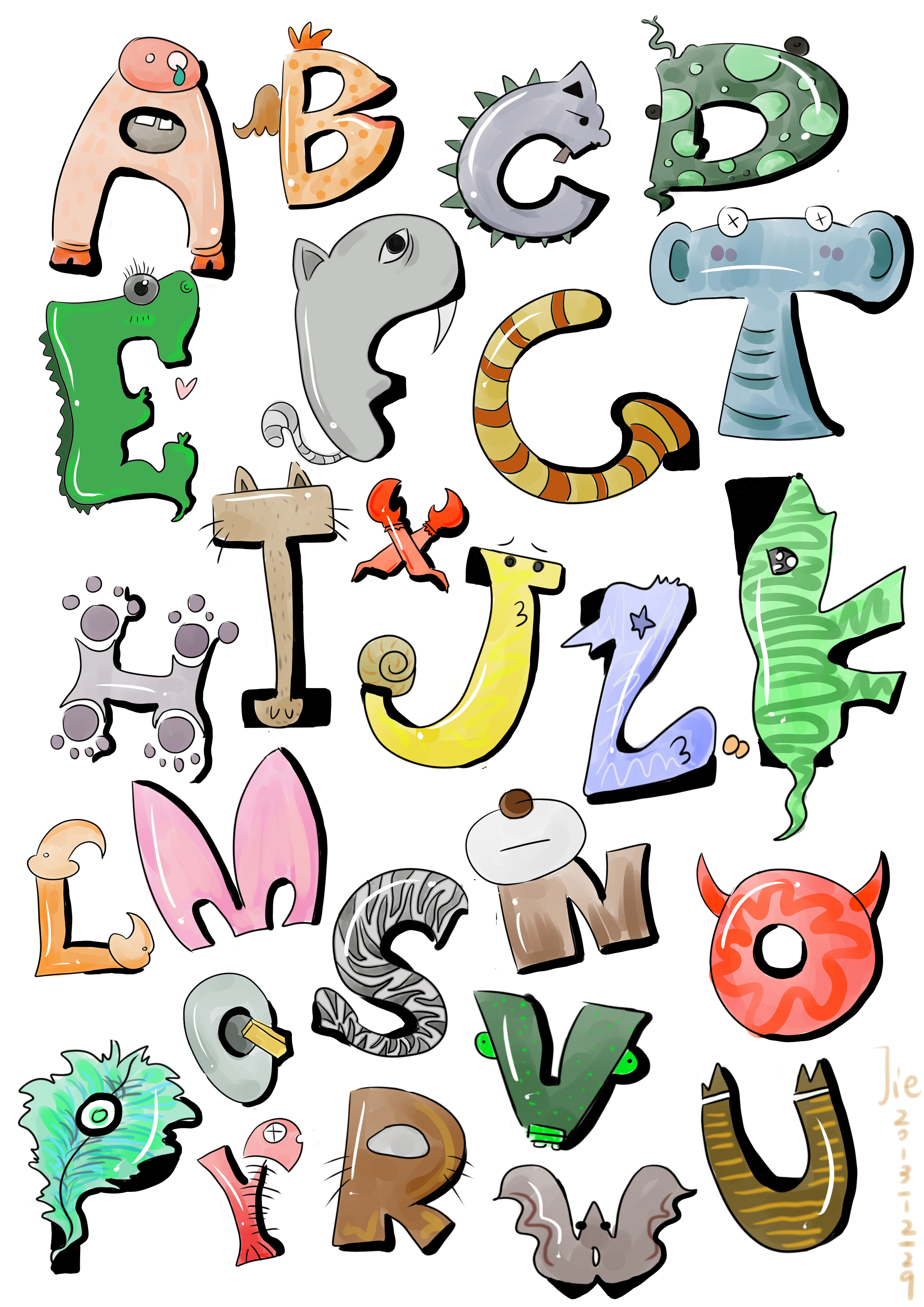 创意字母图案设计|插画|商业插画|阿雅嘿limengya - 原创作品 - 站酷 (ZCOOL)