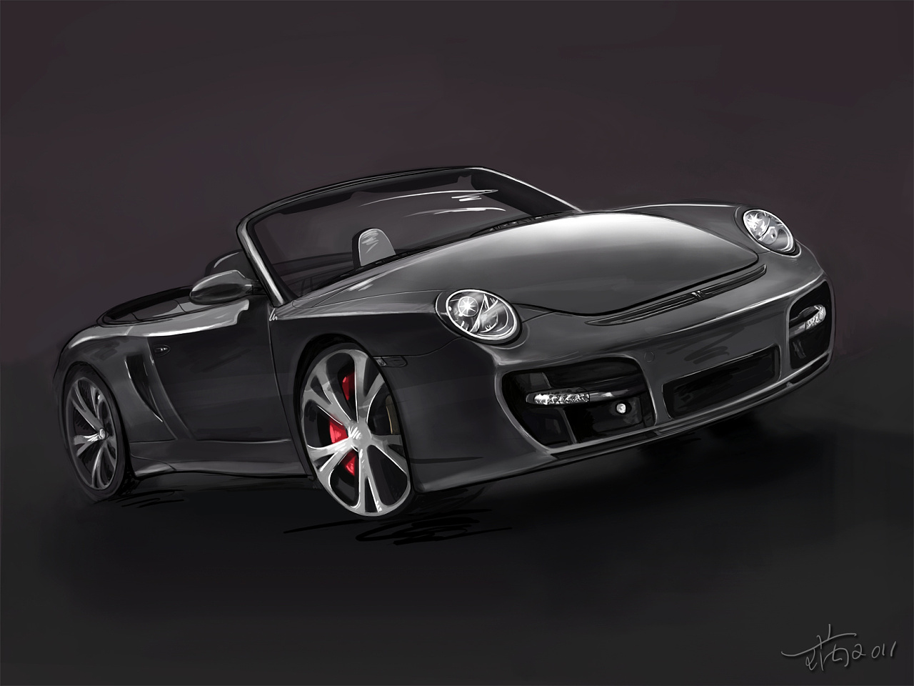 【数字绘画】临摹一辆酷车|插画|创作习作|栖云趣舍白海棠 - 原创作品