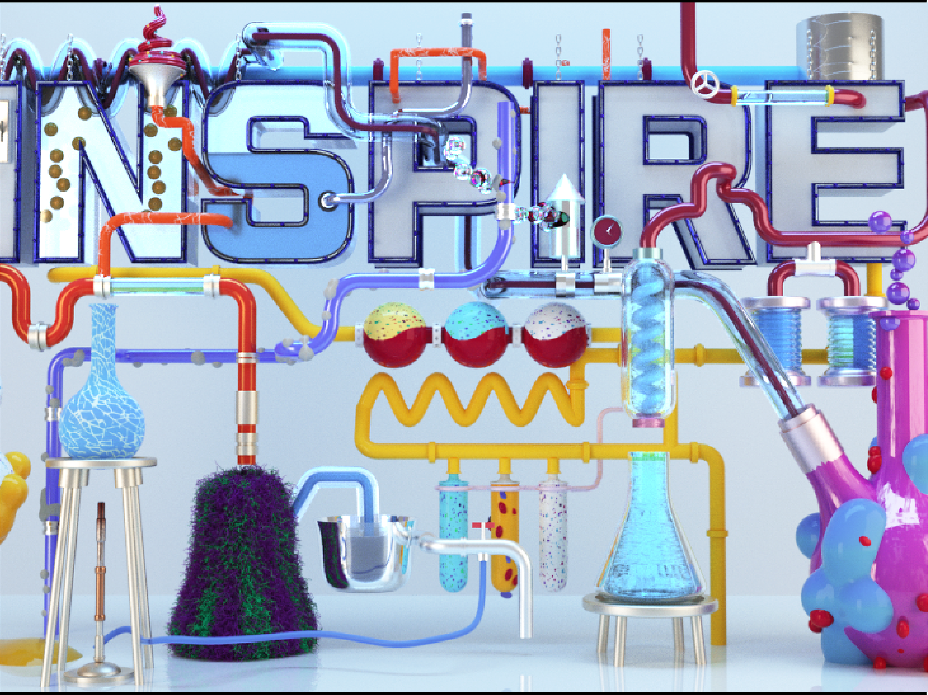 c4d实验室 科学自然发射动画