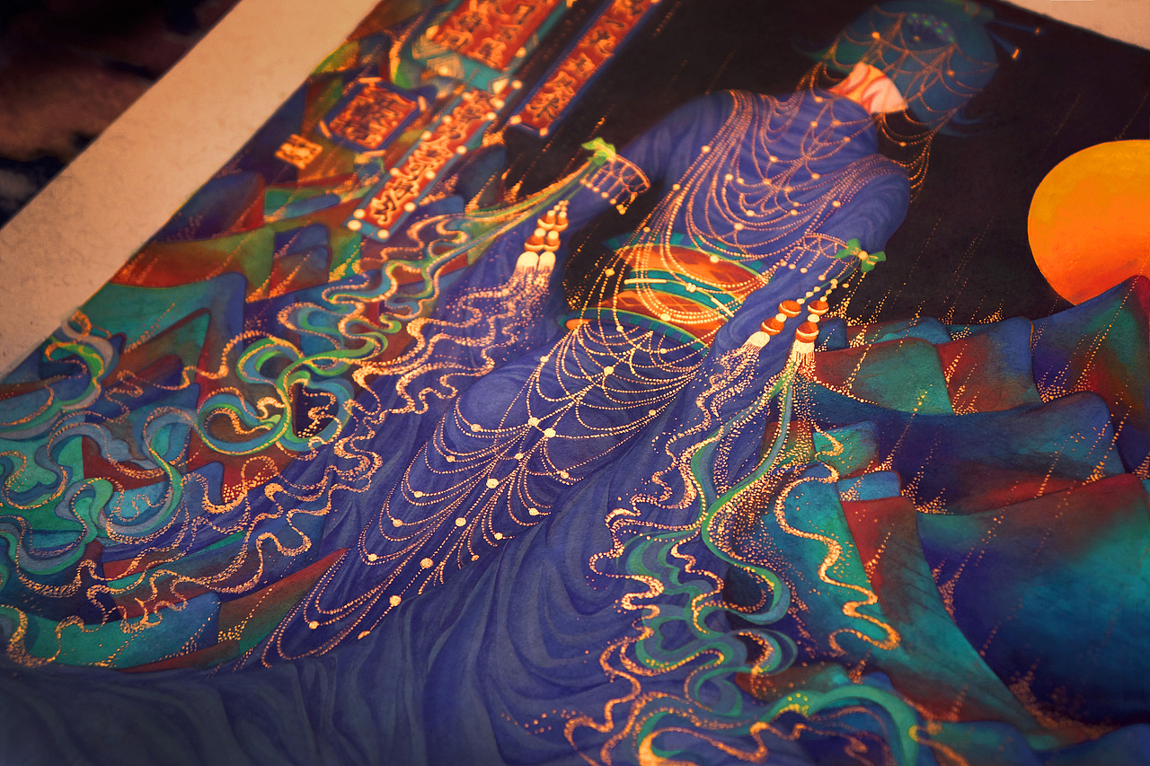 《鹤仙歌.金散瘴》白中南颜彩-人川集（图ZMTAxODA1MTA4） - 艺术插画 - 站酷设计师白中南原创素材 - 站酷ZCOOL