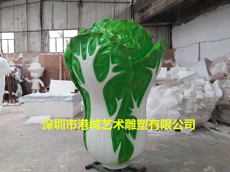 农场农庄产业文化仿真玻璃钢大白菜雕塑凸显乡村风貌