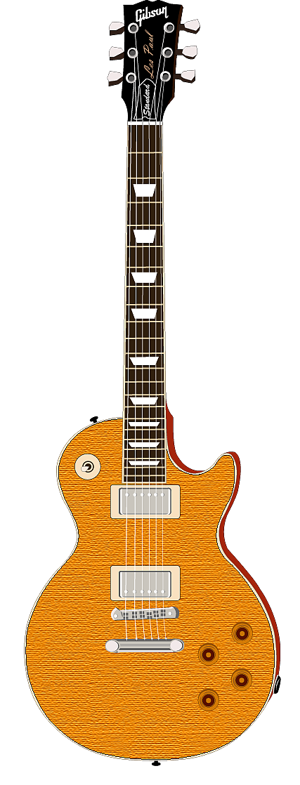 gibson品牌les paul型号电吉他插画设计