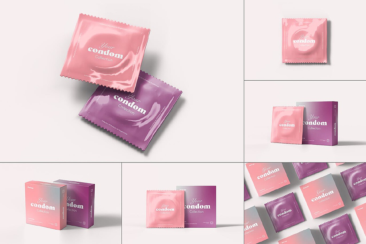 避孕套包装展示样机(PSD) - 云瑞设计