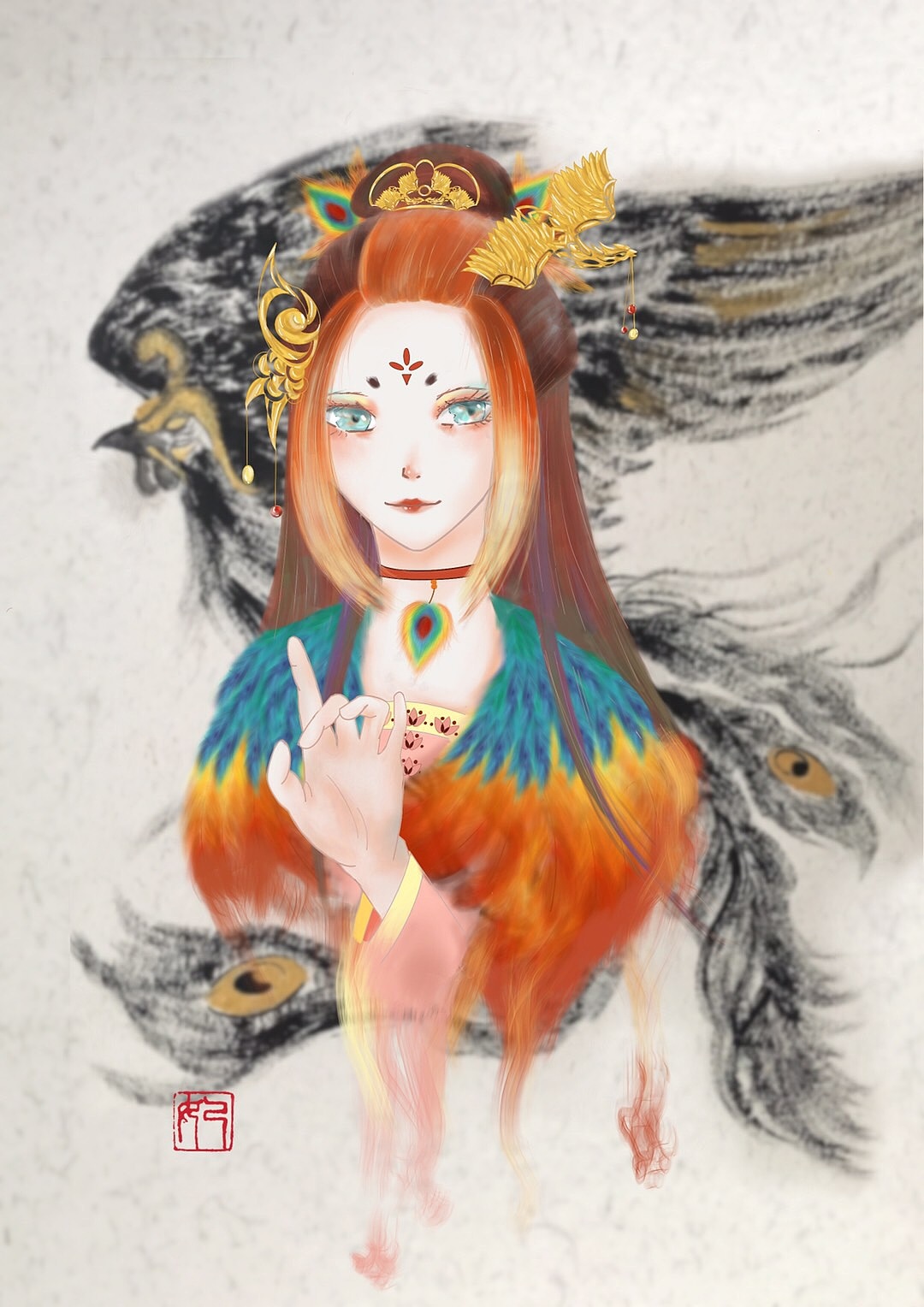 神兽女神（图ZMTY0Nzg0MTE2） - 创作习作 - 站酷设计师書妃畫原创素材 - 站酷ZCOOL