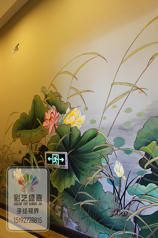 青岛最给力的国画手绘墙-青岛彩艺盛嘉手绘视