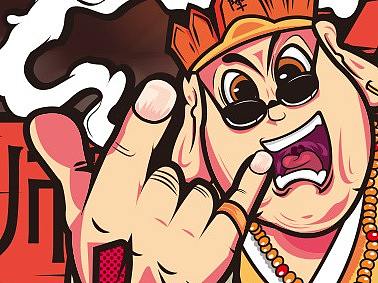 贫僧陈师傅 矢量插画