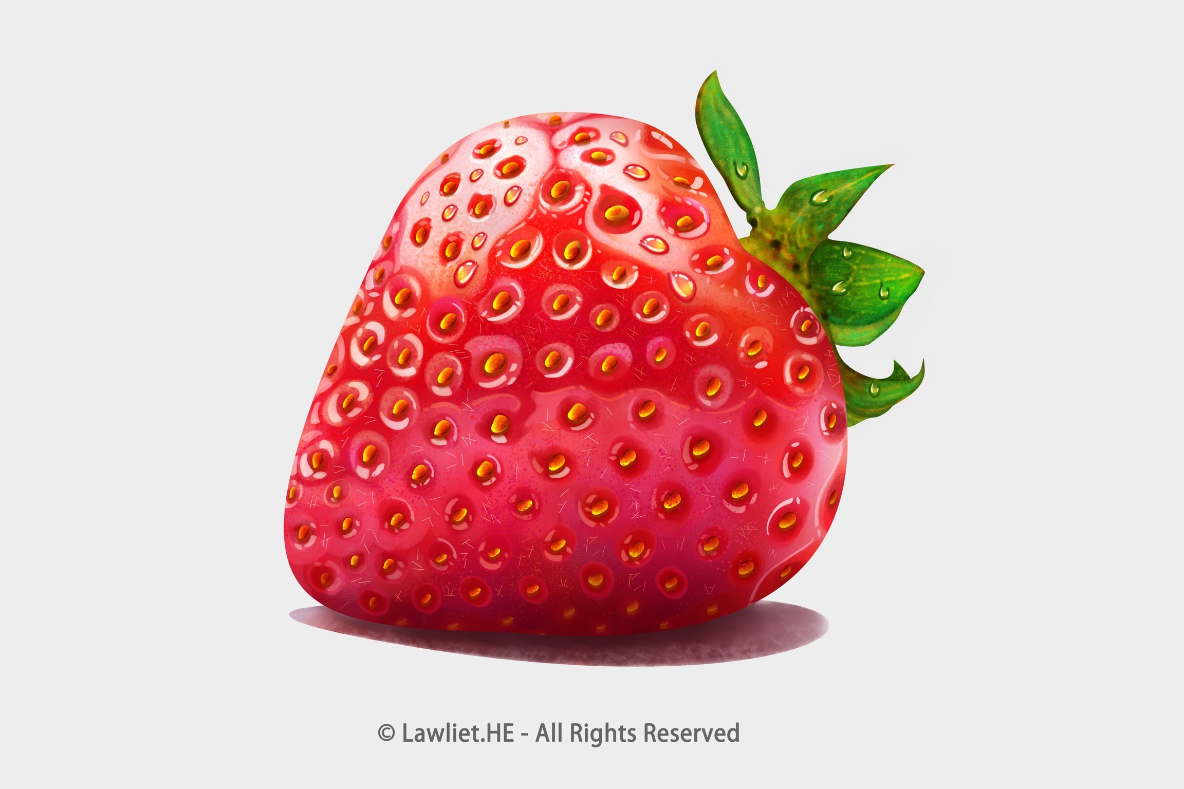 水果女孩草莓手绘插画图片-千库网