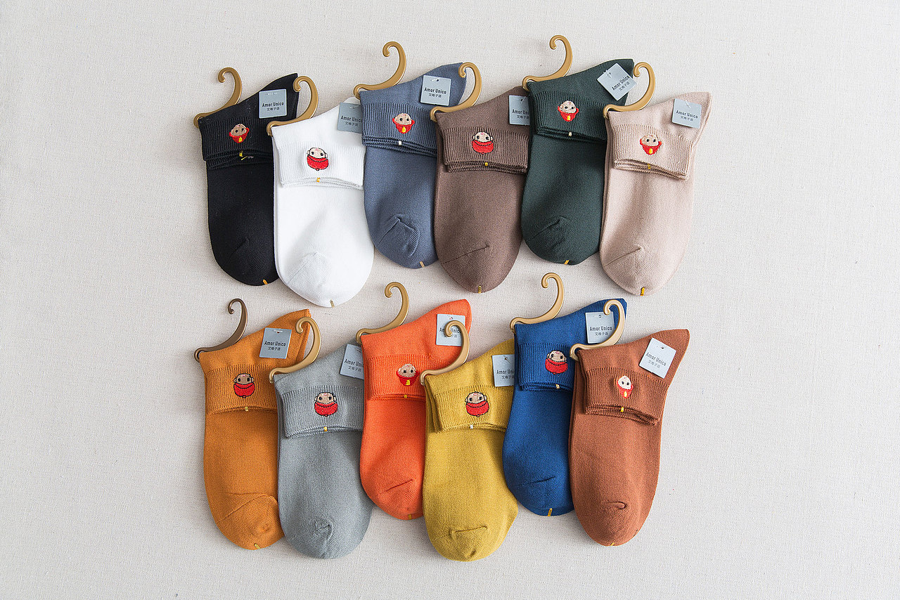 2020春夏男袜短袜刺绣日系袜子