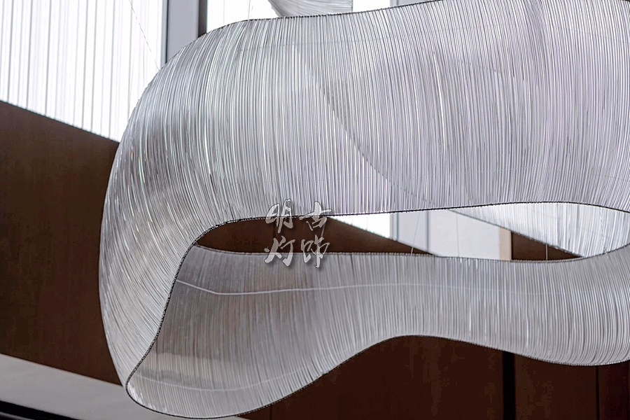 售楼部沙盘飘带吊灯定制