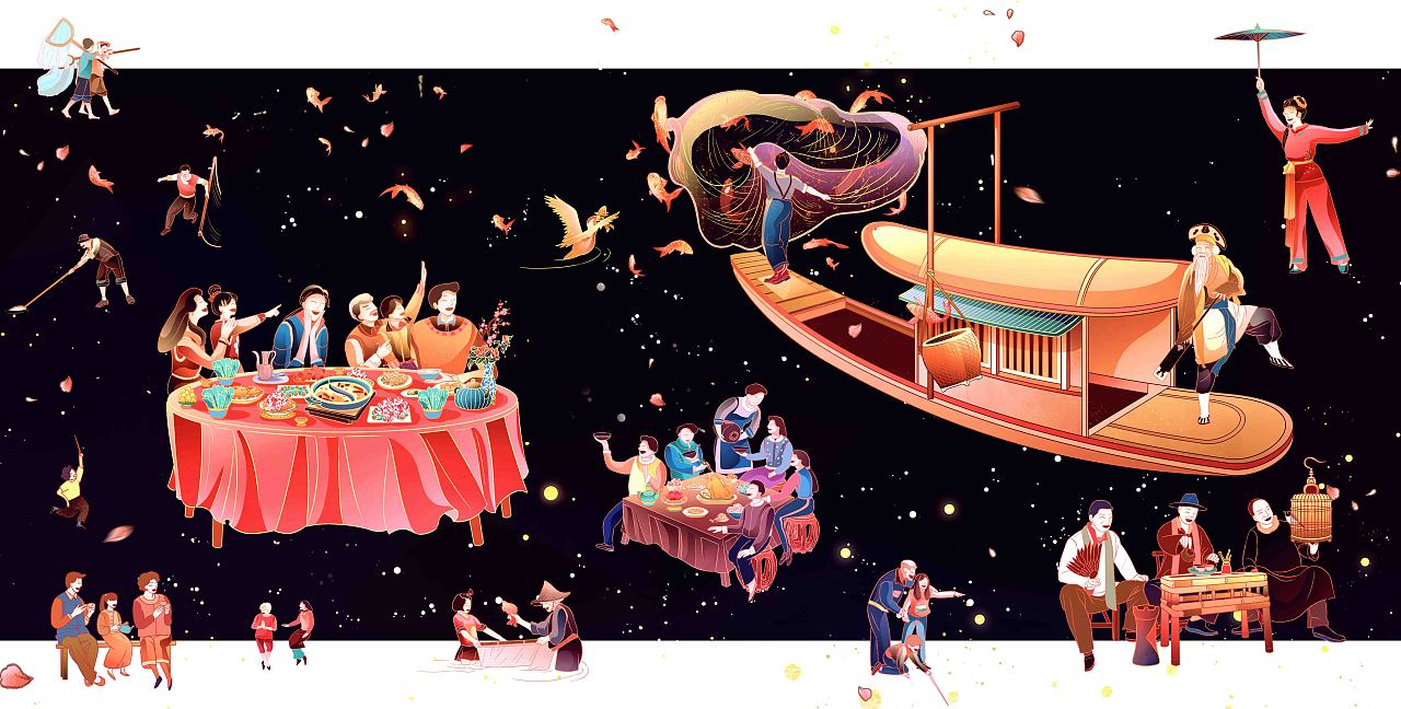 #家有新意 万事保利# 新春粤东年俗插画