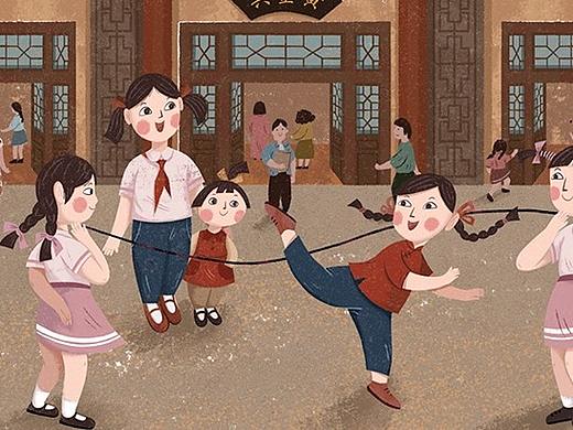 商业包装插画儿童插画 找寻儿时的记忆 