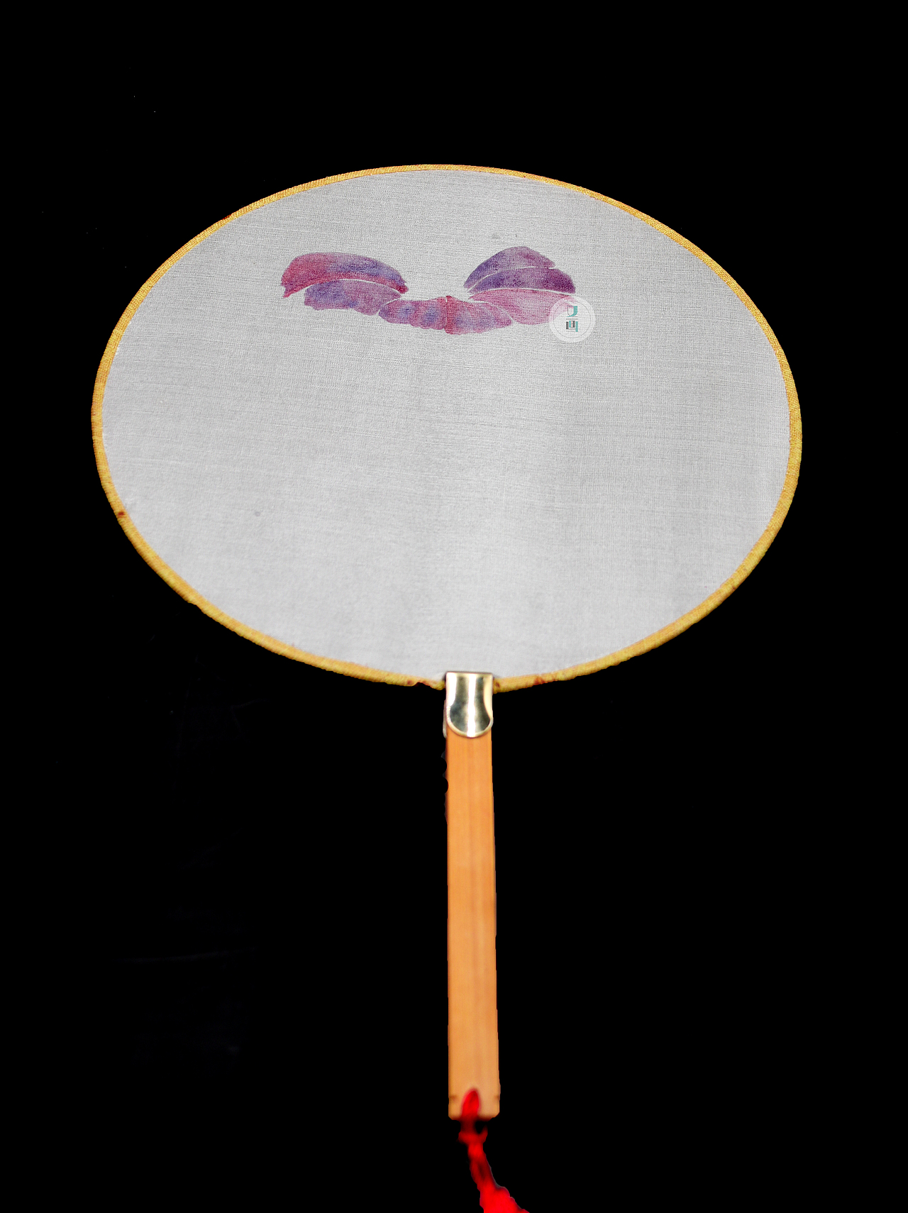 国画圆形扇面牵牛花