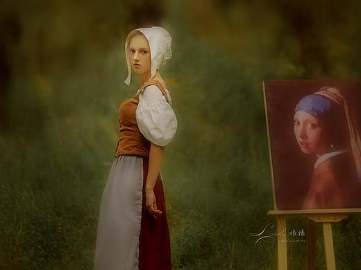 戴珍珠耳环的少女