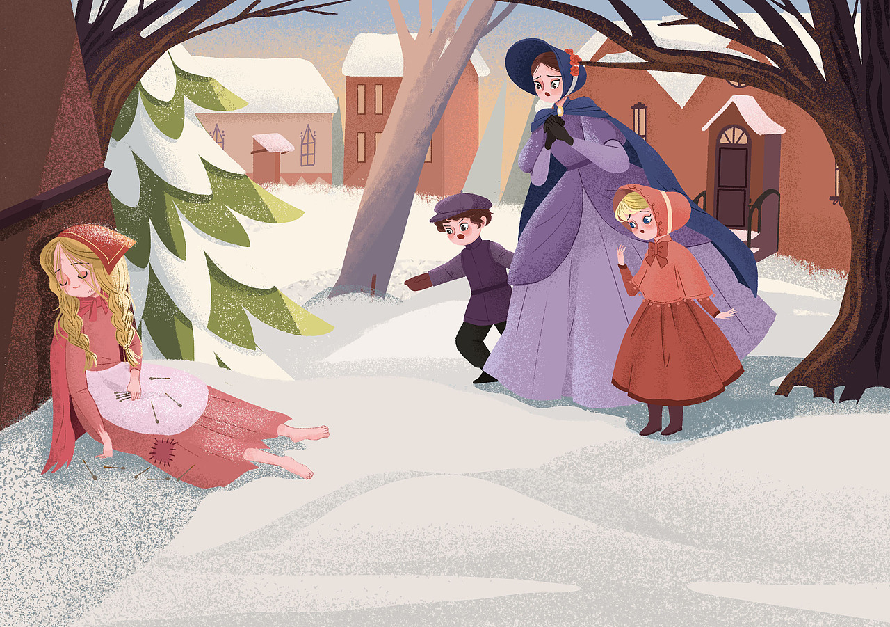 卖火柴的小女娃（图ZMTUwNzg0OTQ4） - 儿童插画 - 站酷设计师M葡萄原创素材 - 站酷ZCOOL