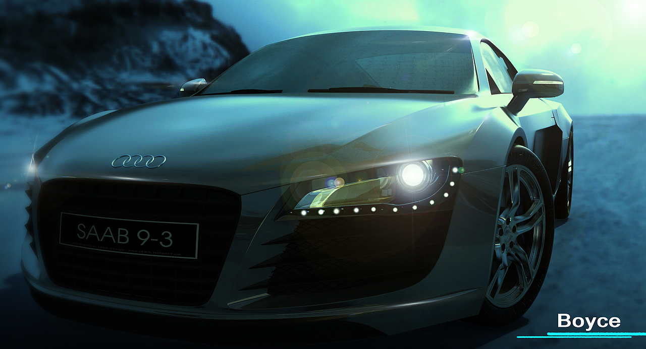 AUDI R8 ，模型制作和渲染很吃力，看来还是要加紧练习，多多学习；大神们来拍砖吧，求指教求教导。（图ZNzU3Nzg4MA==） - 机械/交通 - 站酷设计师MG_Boyce原创素材 - 站酷ZCOOL