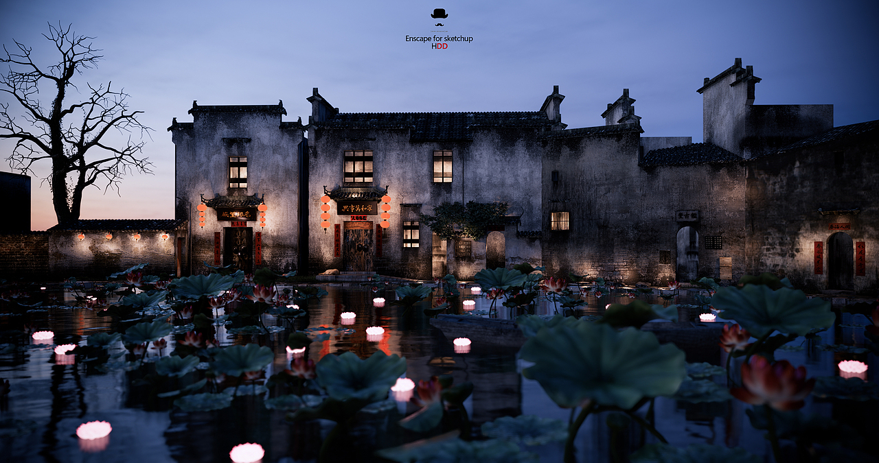 Enscape for sketchup┃梦回宏村（图ZMTU5OTU4Njgw） - 建筑设计 - 站酷设计师黄豆豆丶0原创素材 - 站酷ZCOOL