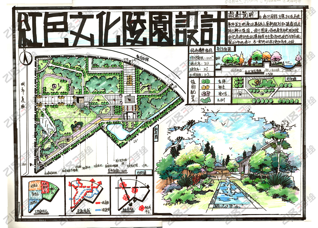 学生考研快题手绘方案分享
