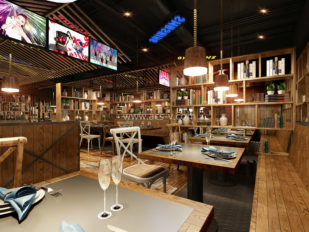 复古工业风的艺术---探鱼炭火烤鱼连锁主题餐厅设计