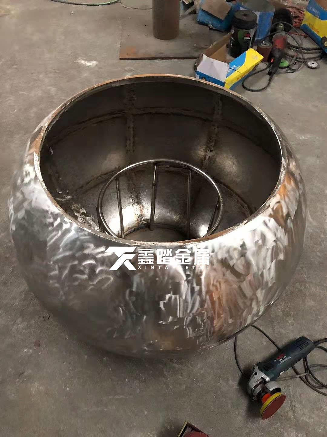 售楼部水池景观小品雕塑 水钵雕塑 异形不锈钢雕塑摆件