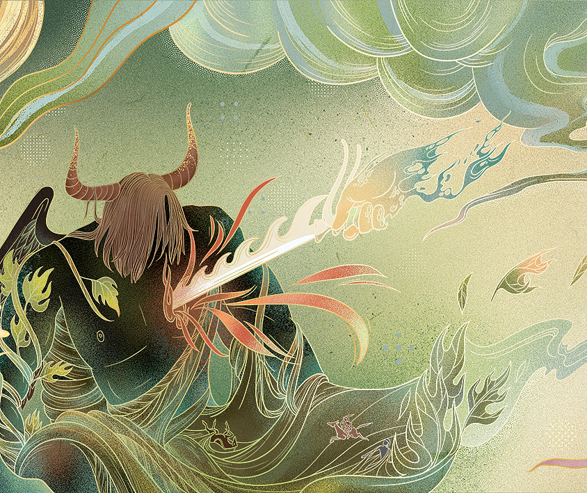 上古神话《蚩尤》长卷插画|插画|绘本|呱呱_ - 原创作品 - 站酷