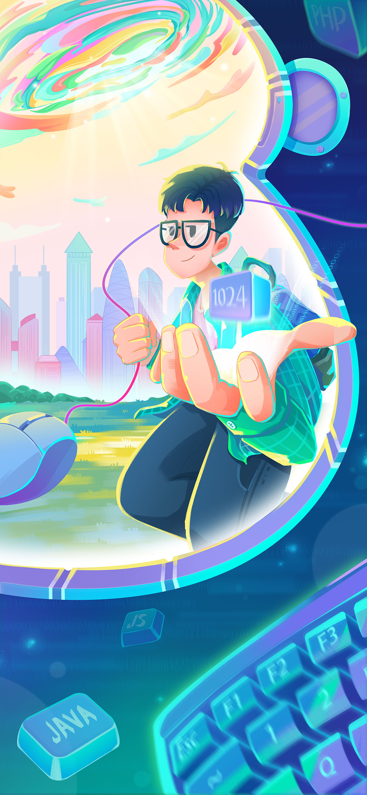 程序员节|插画|商业插画|禾苗的苗 - 原创作品 - 站酷 (zcool)