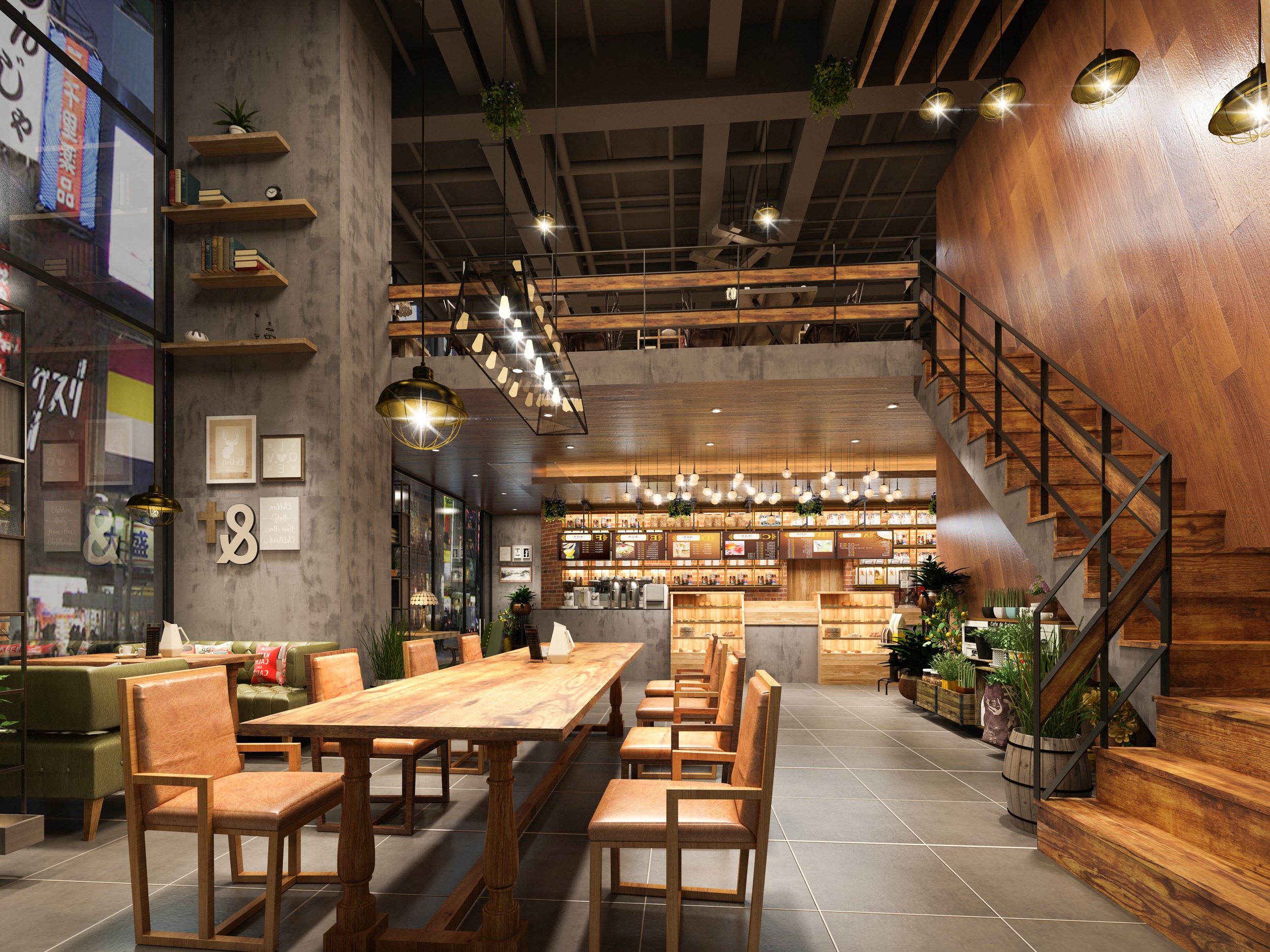 咖啡厅 店面设计 餐饮设计|空间|家装设计|星空工作室 - 原创作品 - 站酷 (ZCOOL)