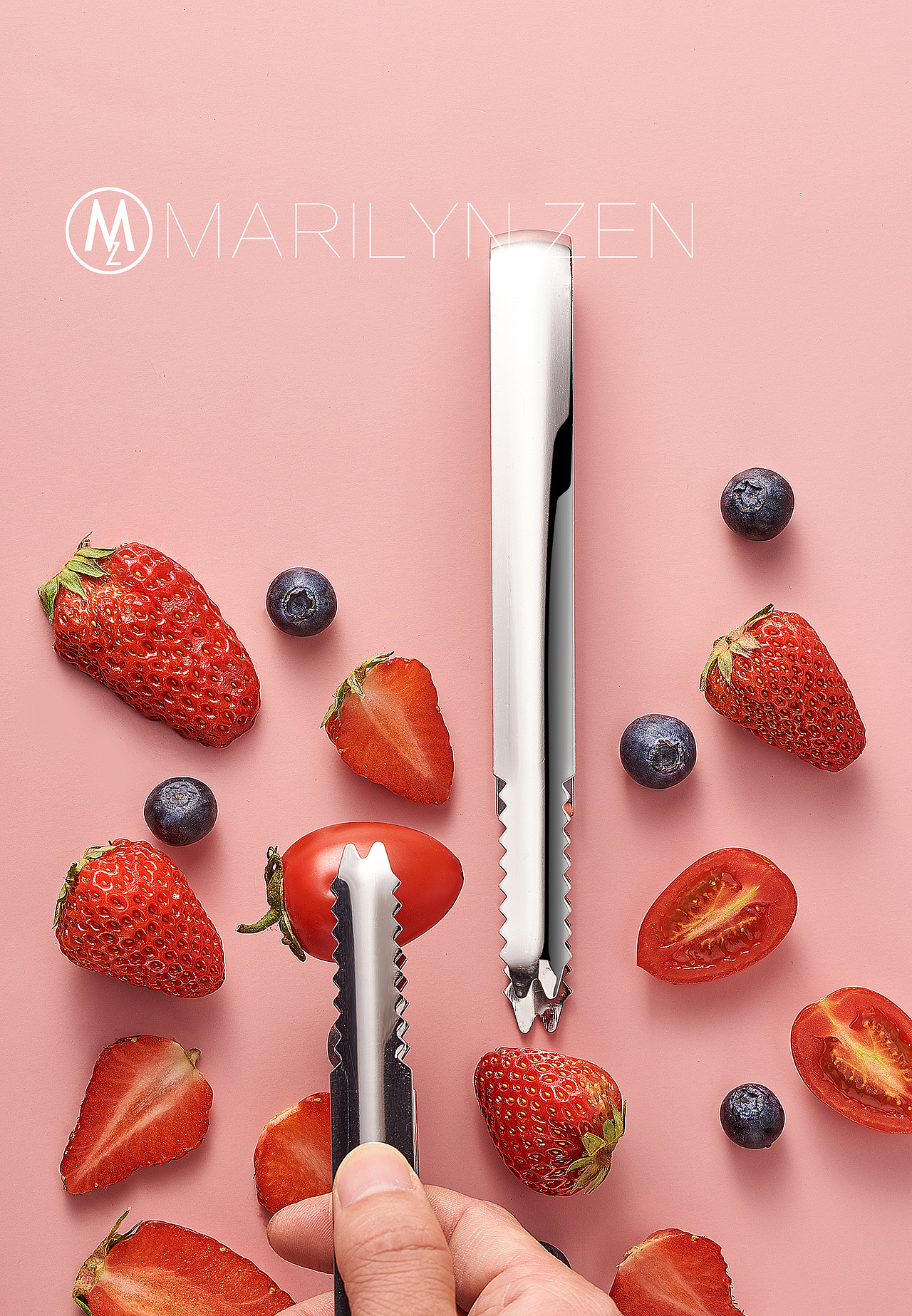 电商产品不锈钢冰夹拍摄