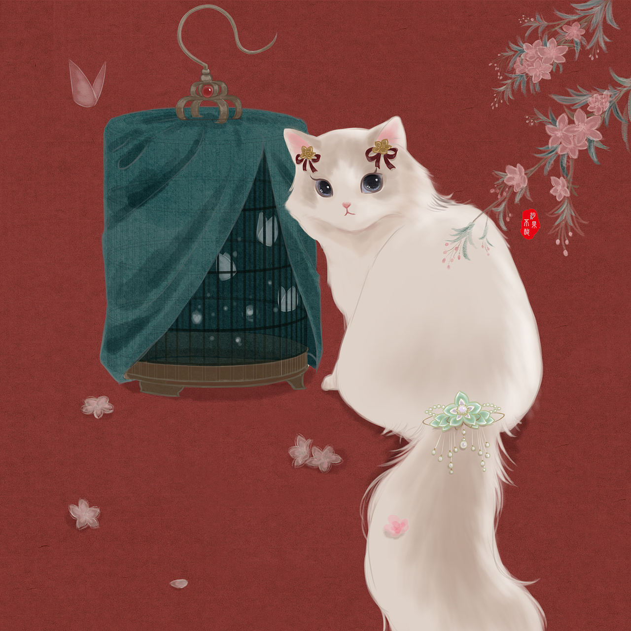 唐风小猫咪一对儿