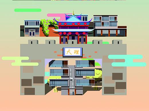 扁平风格海报【云南】