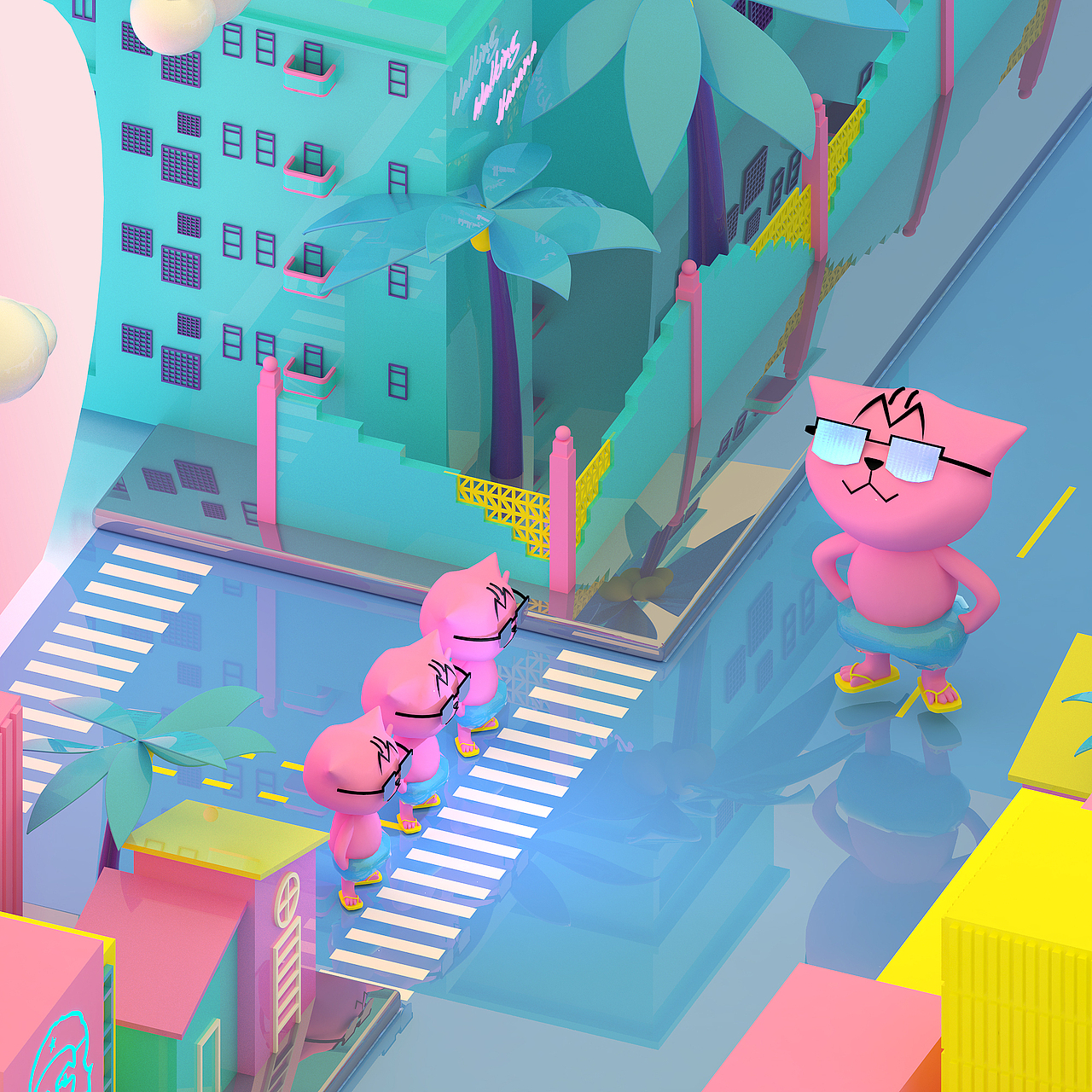 Walking Havana蒸汽波（图ZMjY4NzIzMzk2） - 场景 - 站酷设计师剩下光年原创素材 - 站酷ZCOOL