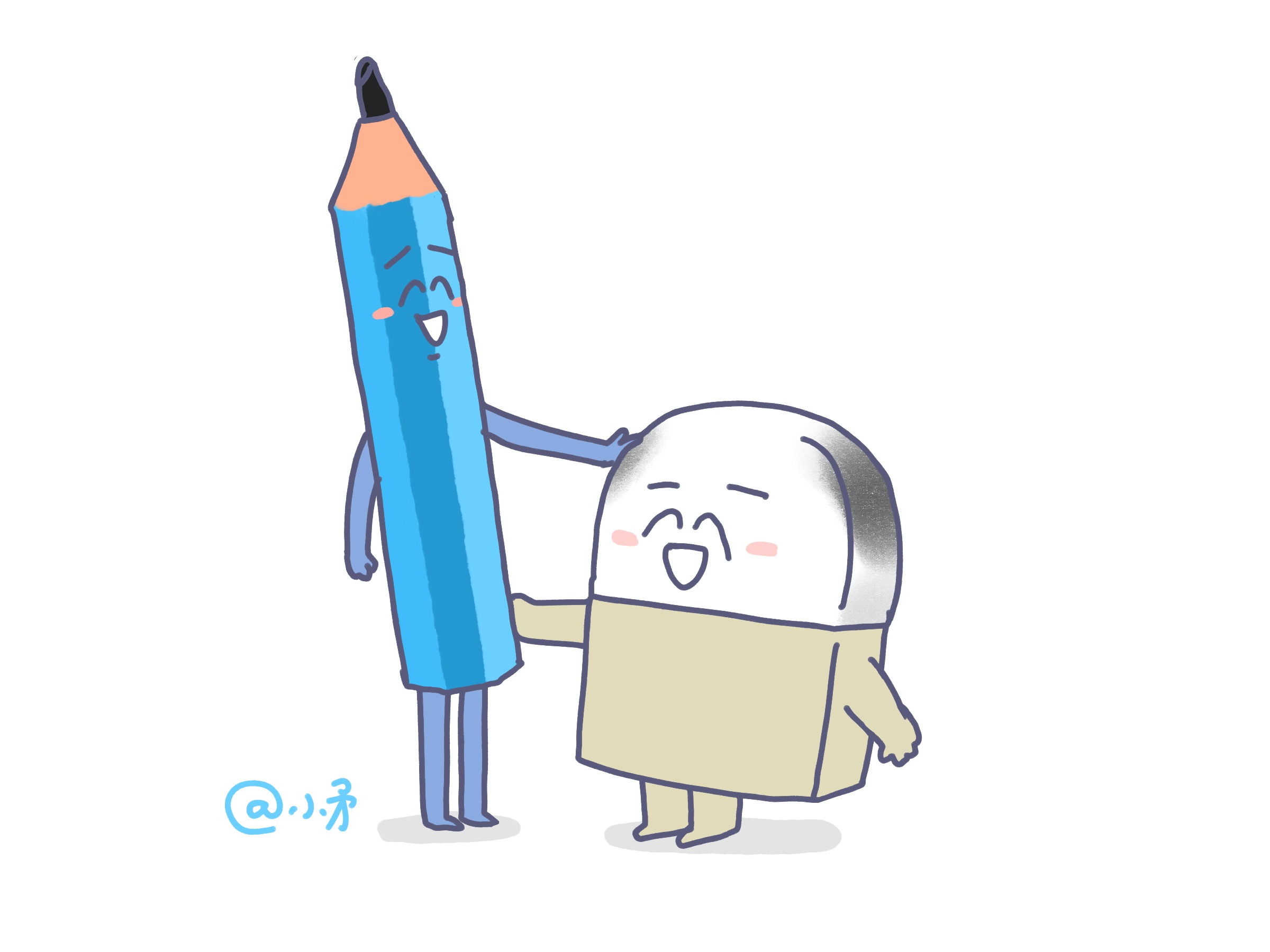 小铅笔有个好朋友是小橡皮，没想到他这么暖心。
