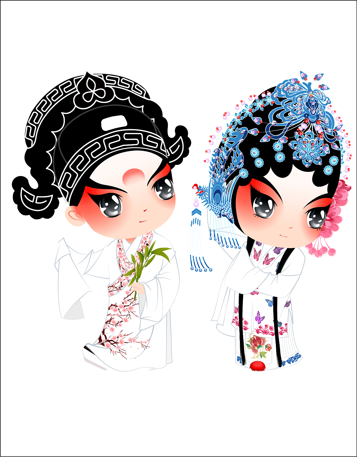 【原创】Q版角色设计 《牡丹亭》——杜丽娘与柳梦梅