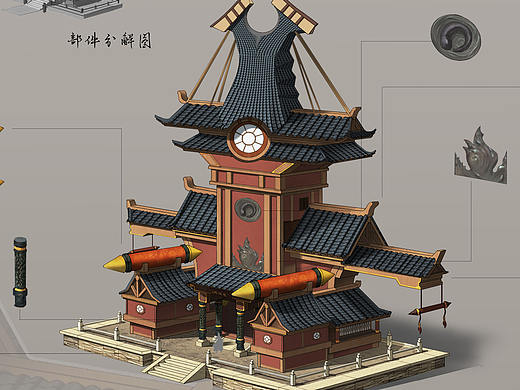 中国风单体建筑 