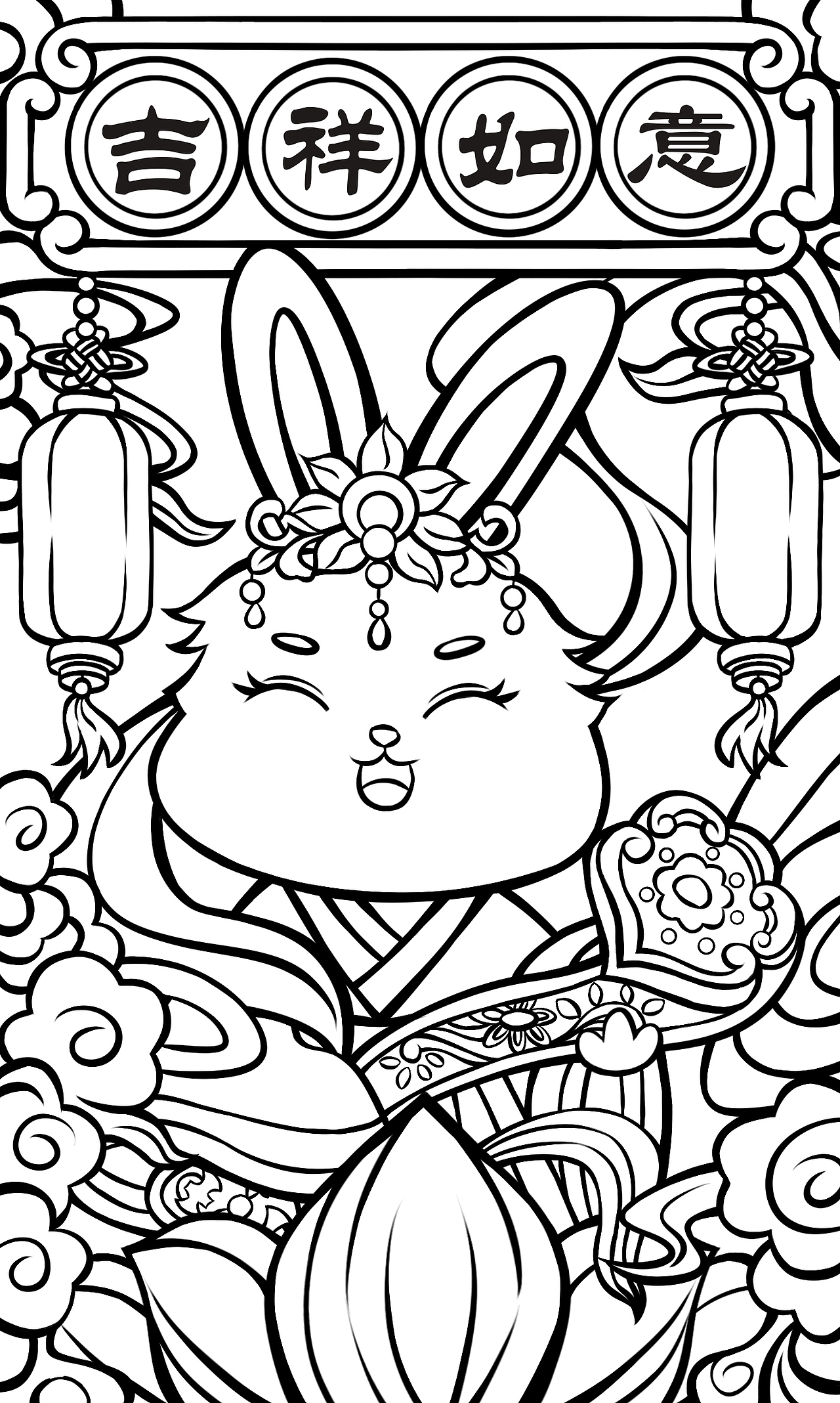 原创作品插画商业插画原创国潮兔年2023新年文创ip形象及ip内容