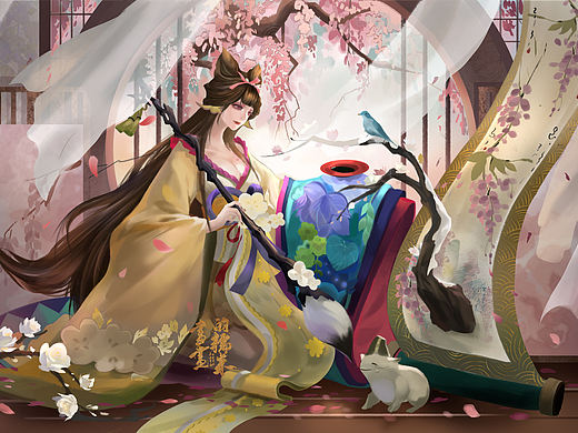 绘世花鸟卷（个人主页-ZNTcxNTU0ODg=） - 游戏原画 - 站酷设计师画画的糯米原创素材 - 站酷ZCOOL
