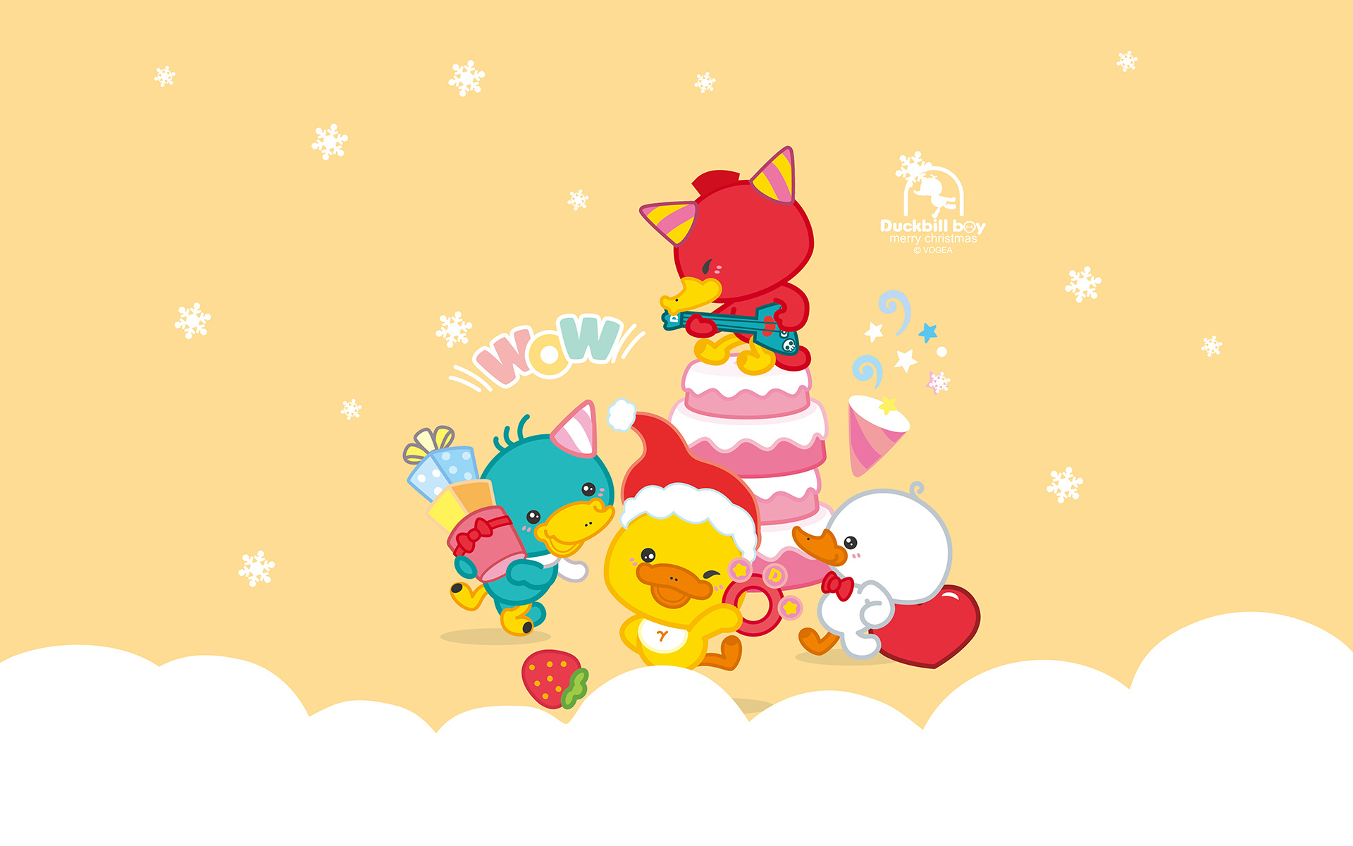 鸭嘴兽男孩 可爱圣诞节高清壁纸