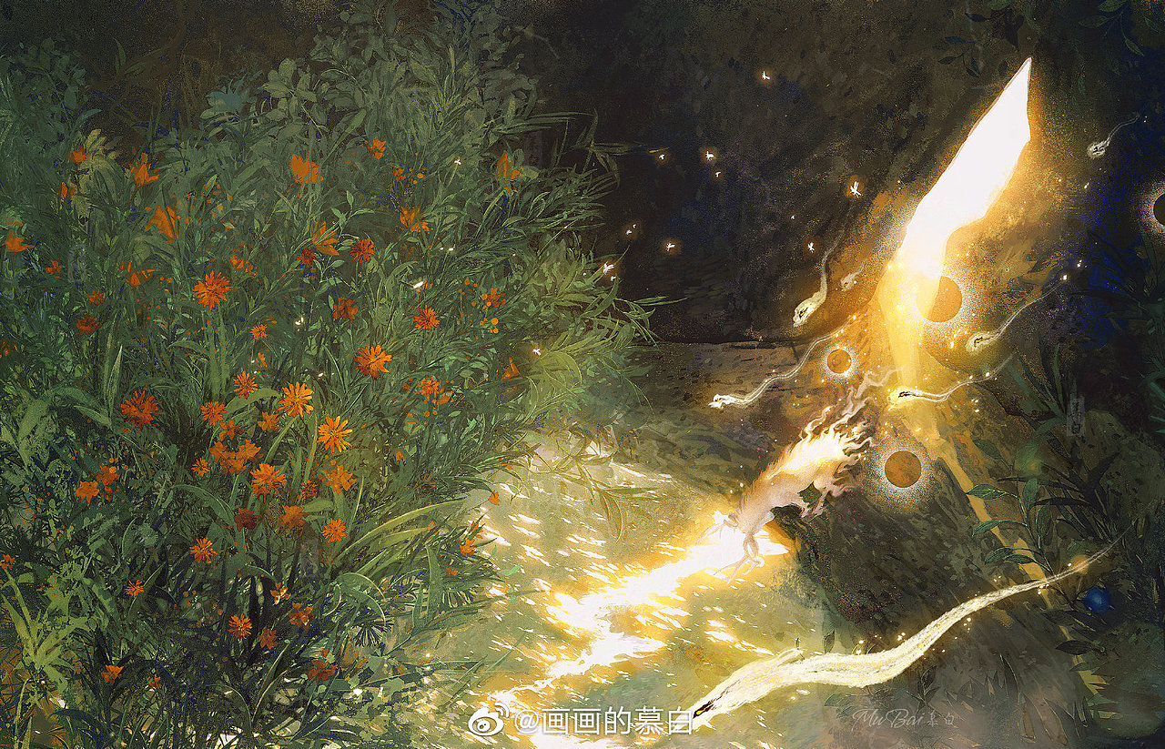 秘境（含绘画过程）（图ZMjI3MDM5MDk2） - 艺术插画 - 站酷设计师慕白__原创素材 - 站酷ZCOOL