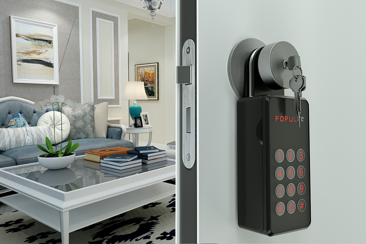 POPULife 智能锁,产品建模 指定渲染