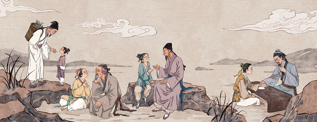 插画 中医望闻问切