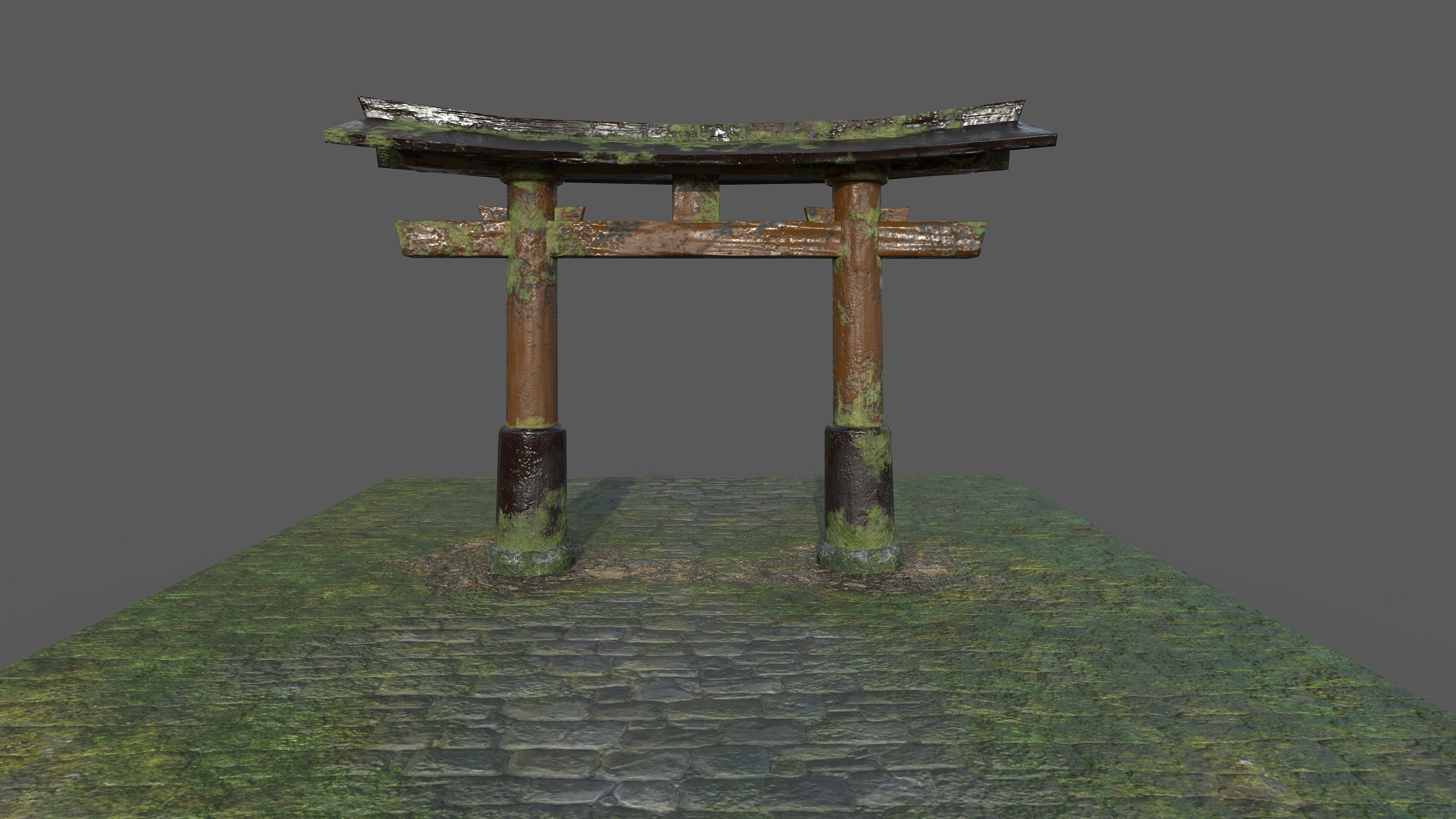 日本鸟居模型substance painter,ue4测试_三王wang-站酷zcool