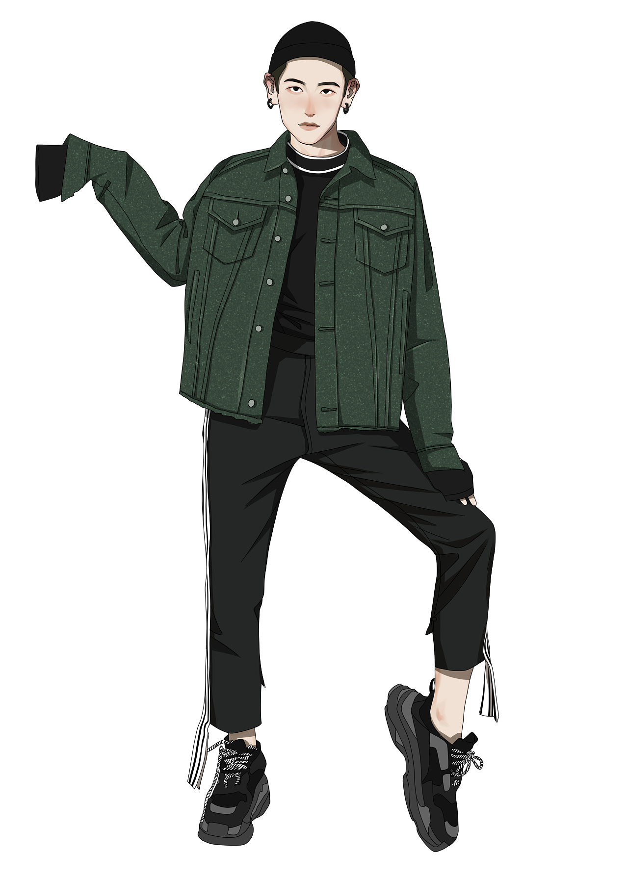 近期的一些男装插画