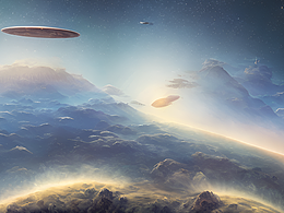 #站酷夢筆#山海畫卷，天外蒼穹，宇宙飛船，外星生物