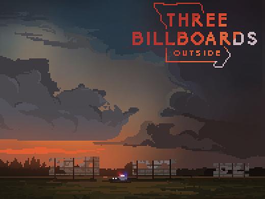 三块广告牌海报临摹像素画