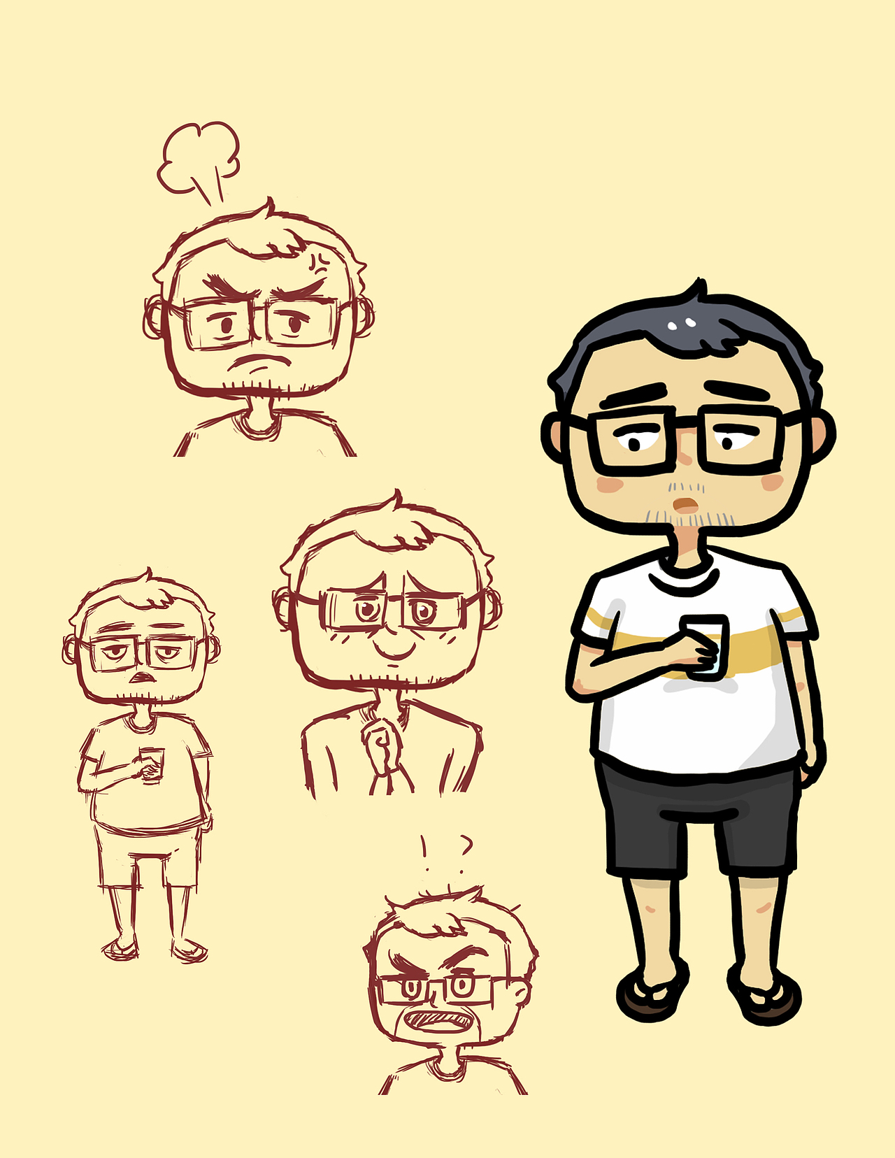 漫画人设（图ZMTM0NDI2ODg4） - 单幅漫画 - 站酷设计师珂壳渴克原创素材 - 站酷ZCOOL